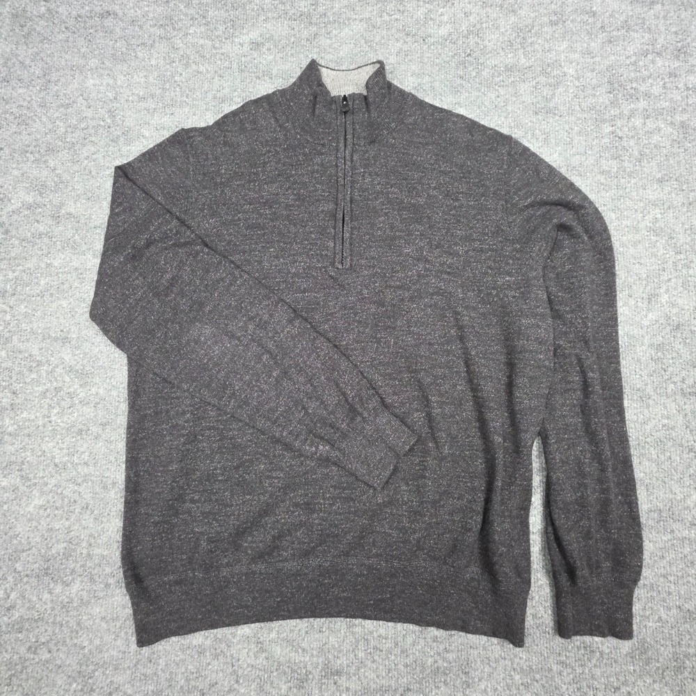 Faherty 1/4 Zip Suffolk Pullover Sweater Men's Large Gray Cashmere Blend